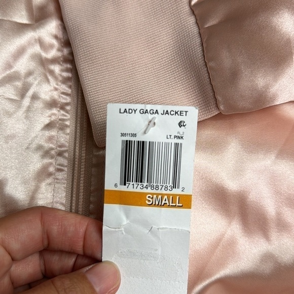 Lady Gaga Pink Full Zip Bomber Jacket NWT Size Small - Picture 8 of 11